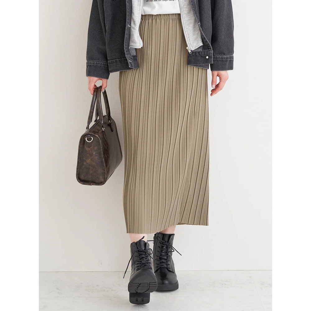 プリーツナロースカート1