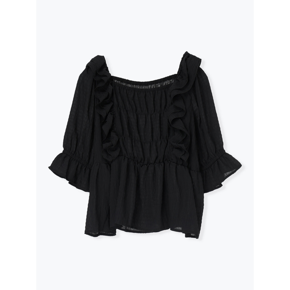 【WEB限定】シアーシャーリングフリルブラウス(無地・ドット柄)15