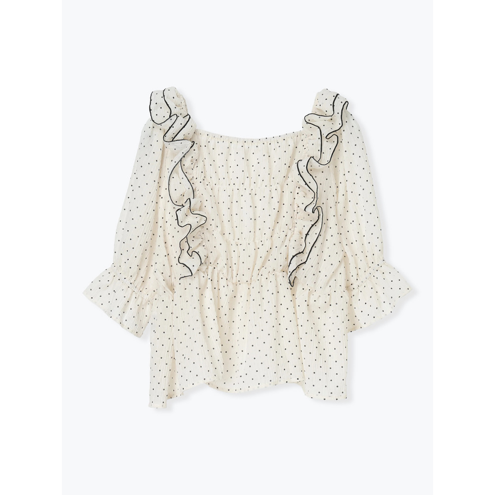 【WEB限定】シアーシャーリングフリルブラウス(無地・ドット柄)17