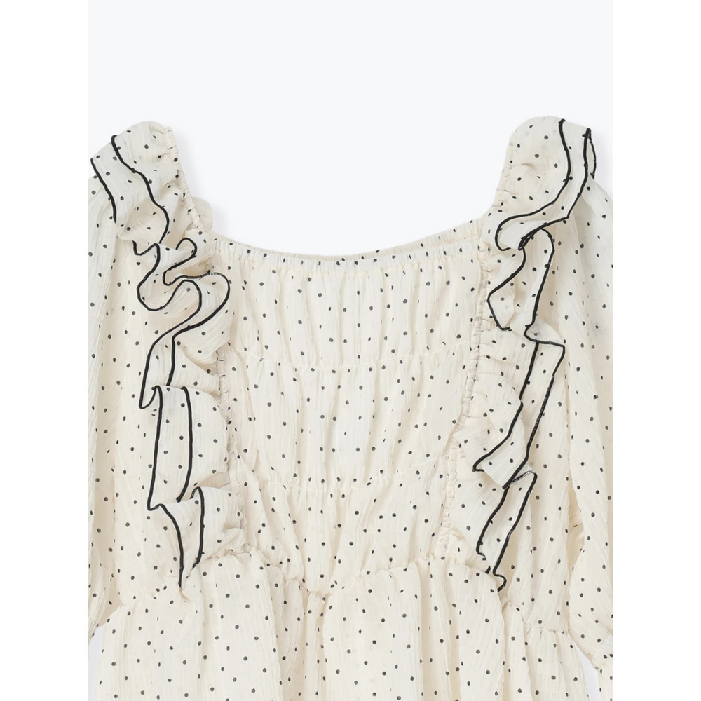 【WEB限定】シアーシャーリングフリルブラウス(無地・ドット柄)18