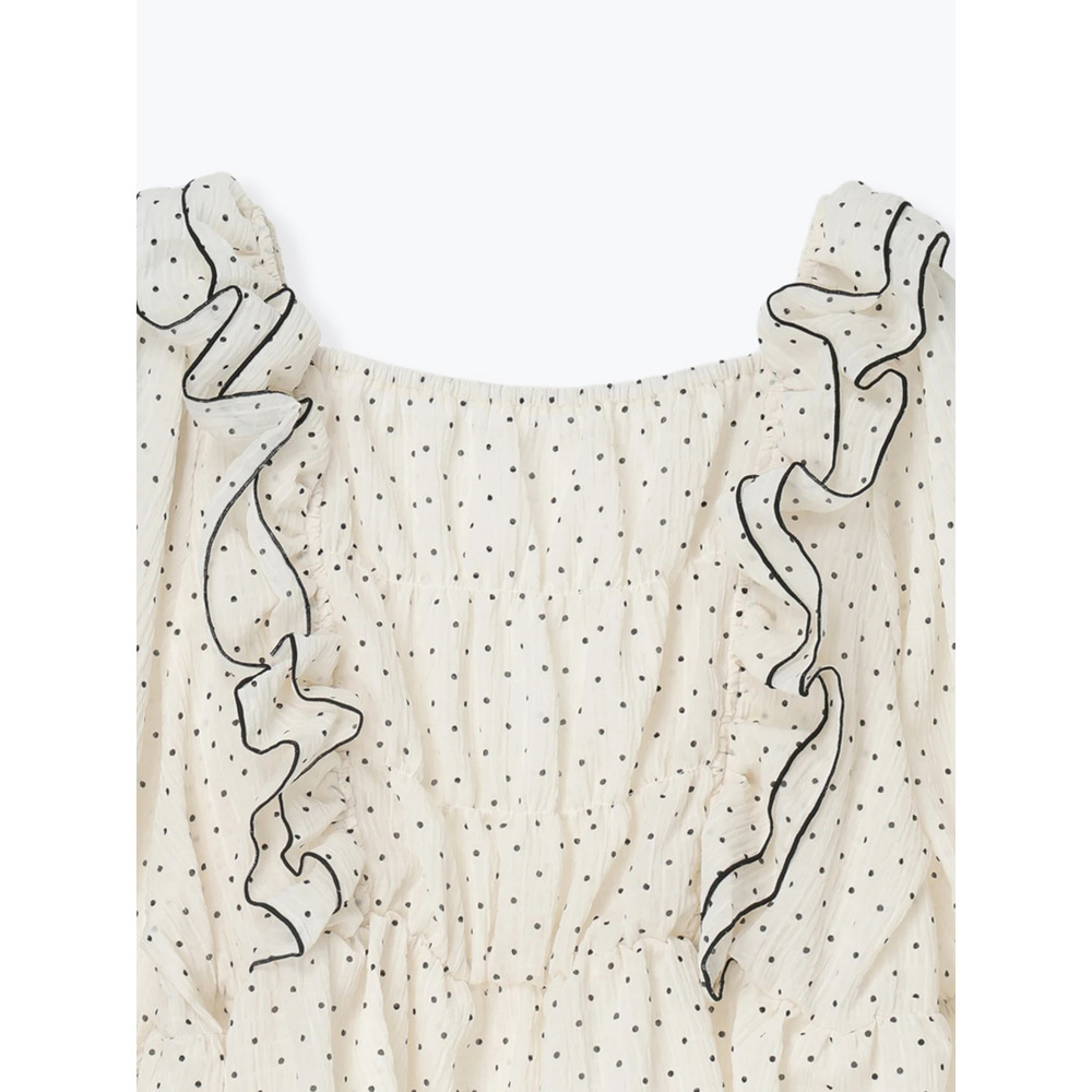 【WEB限定】シアーシャーリングフリルブラウス(無地・ドット柄)21