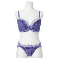 【脇高】[D85-I95］ラメジャガードソフトワイヤーブラ＆ショーツ(モールドカップ)