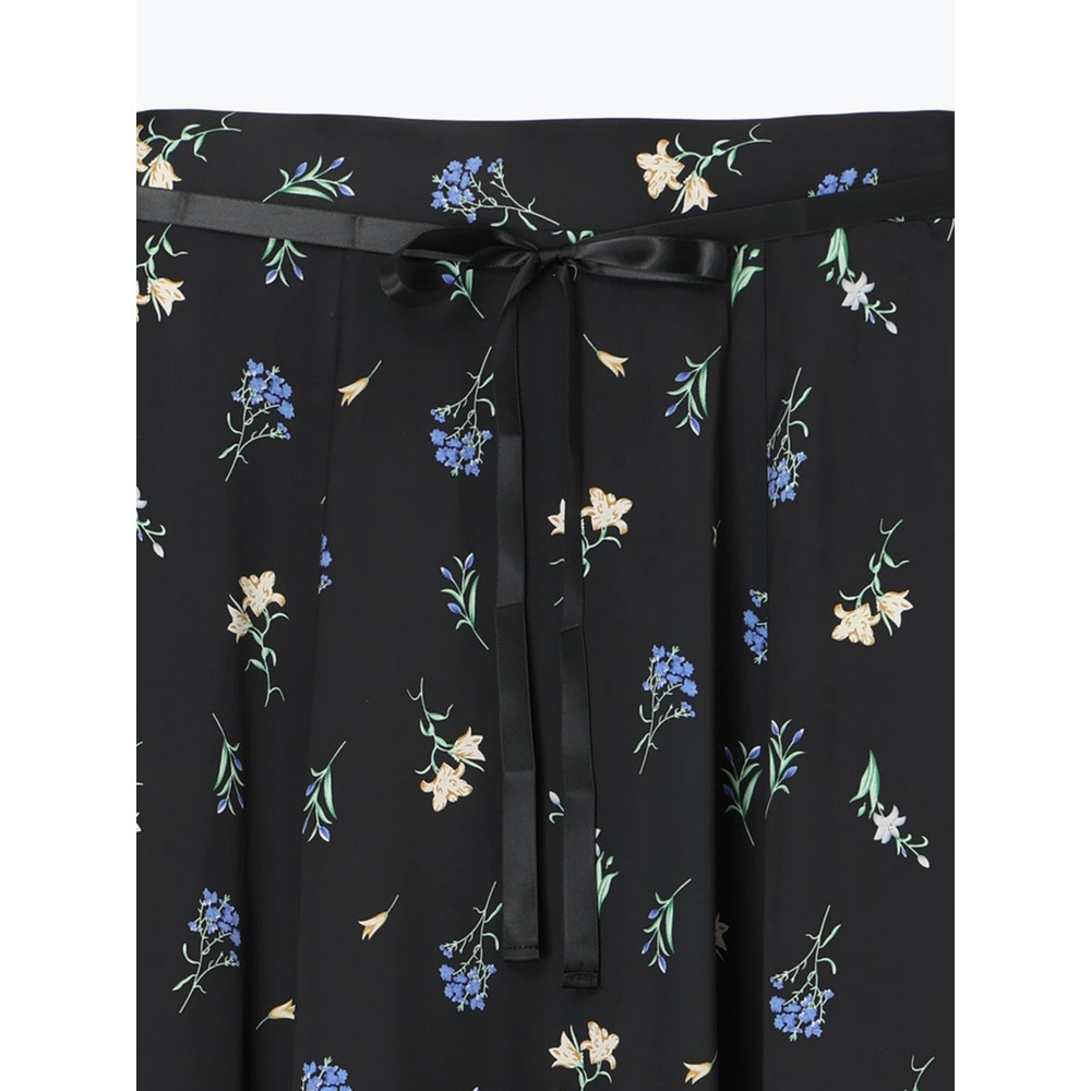 サテンリボン花柄プリントスカート3