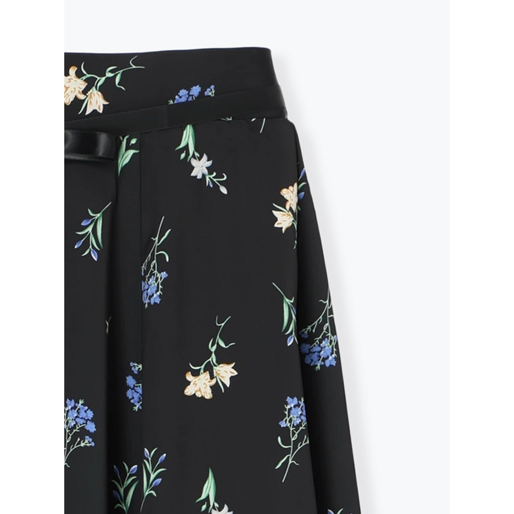 サテンリボン花柄プリントスカート4