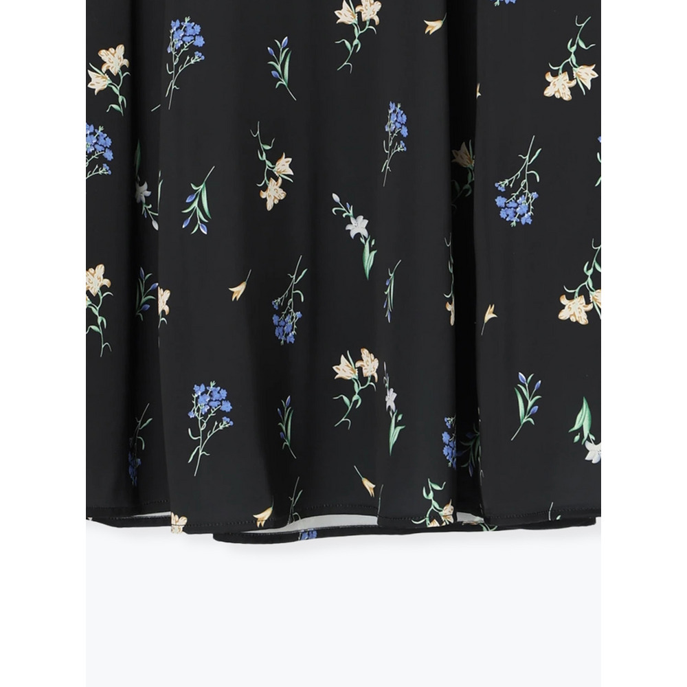 サテンリボン花柄プリントスカート5