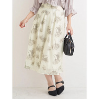 シアー花柄フレアスカート