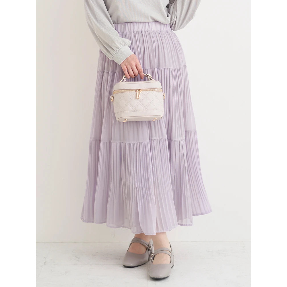 シフォンプリーツティアードスカート