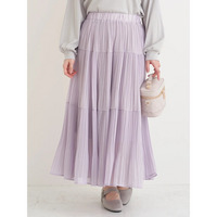 シフォンプリーツティアードスカート