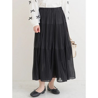 シフォンプリーツティアードスカート