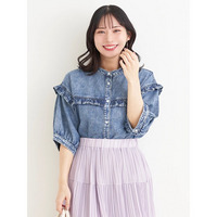 デニムフリルシャツ