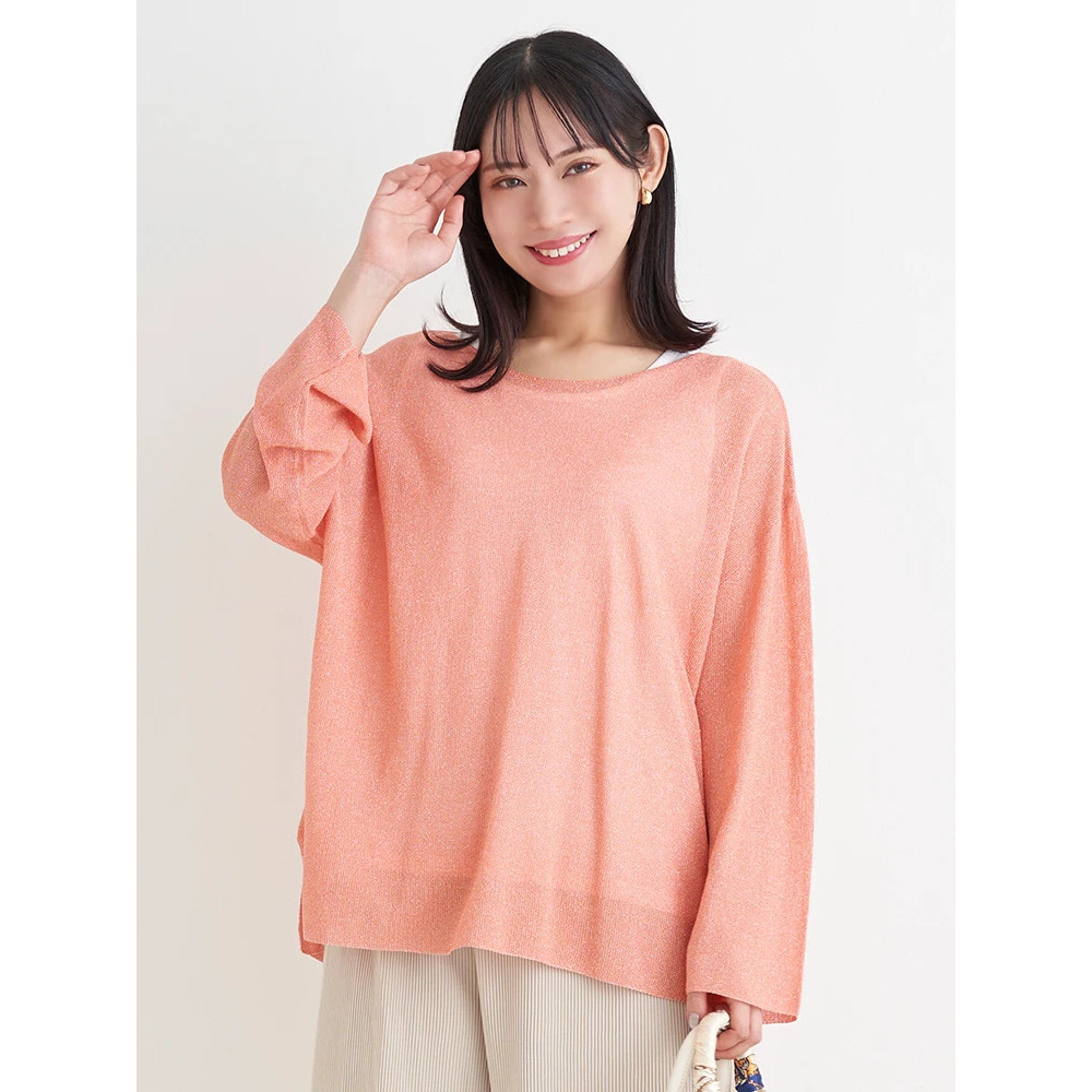 [SET]リネンライクラメ入りニットプルオーバー×タンクトップ