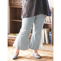 【Kannaコラボ】サイドレース切替デニムフレアパンツ