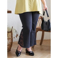 【Kannaコラボ】サイドレース切替デニムフレアパンツ