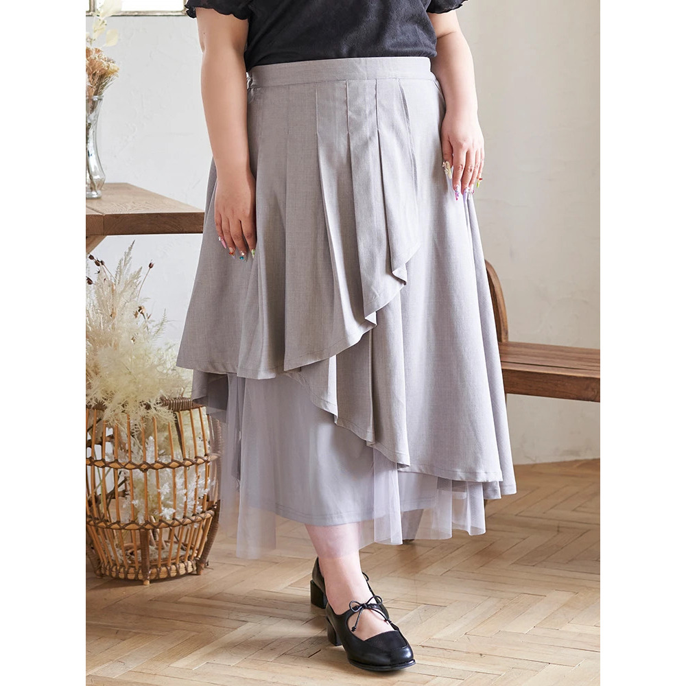 【Kannaコラボ】プリーツ×チュールラッフルスカート