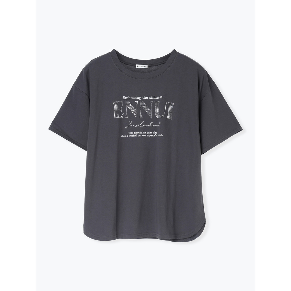 【キレサラ 機能Tシャツ】ラインストーン×フロッキーロゴTシャツ