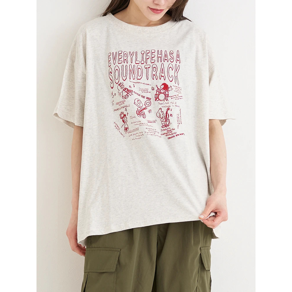 手書き風刺繍Tシャツ1