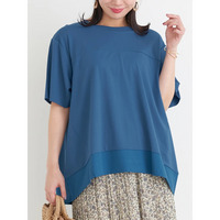 【接触冷感】異素材切り替えトップス