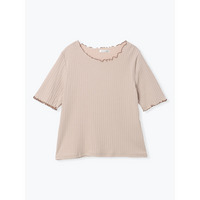 配色メロー半袖トップス