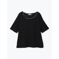 配色メロー半袖トップス