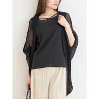 メッシュニットドルマンカーディガン