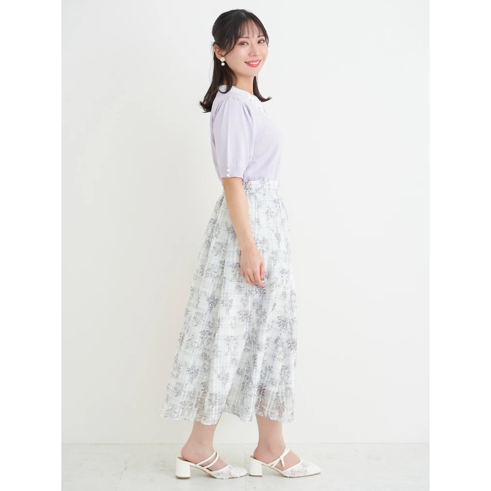 【抗ピル】リネンライクレース襟ニットトップス10