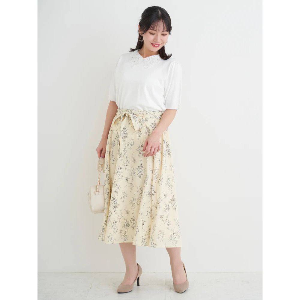 【抗ピル】リネンライクレース襟ニットトップス20