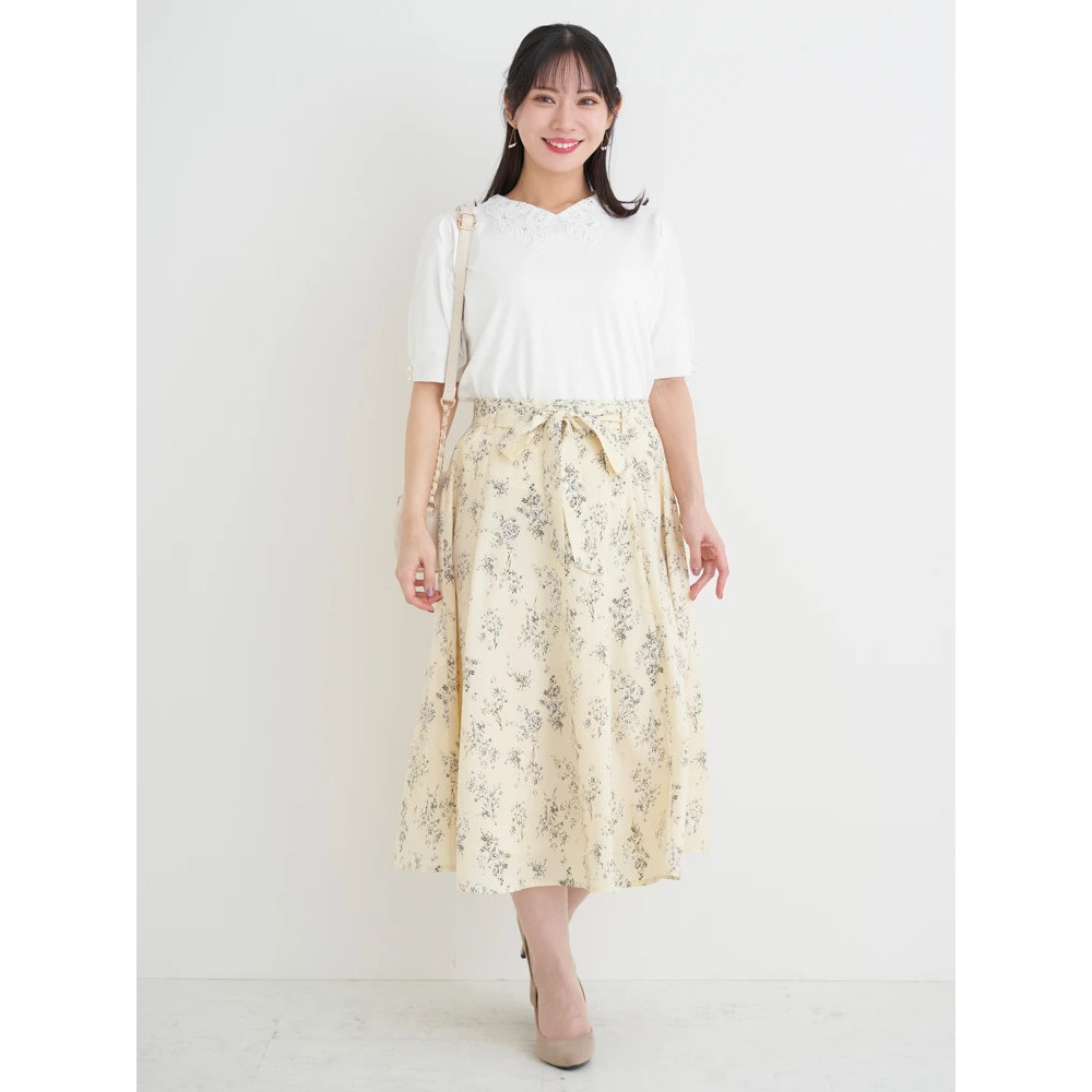 【抗ピル】リネンライクレース襟ニットトップス21