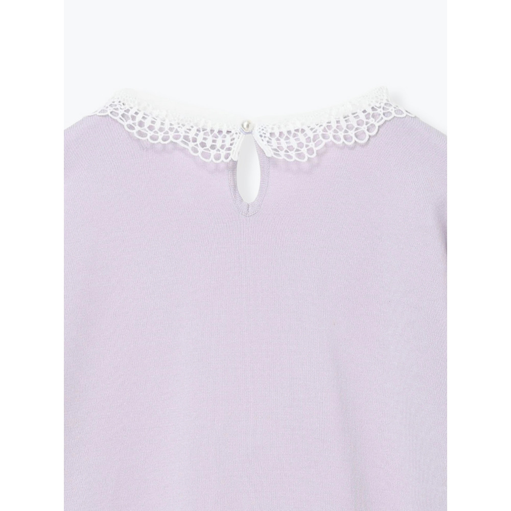 【抗ピル】リネンライクレース襟ニットトップス29