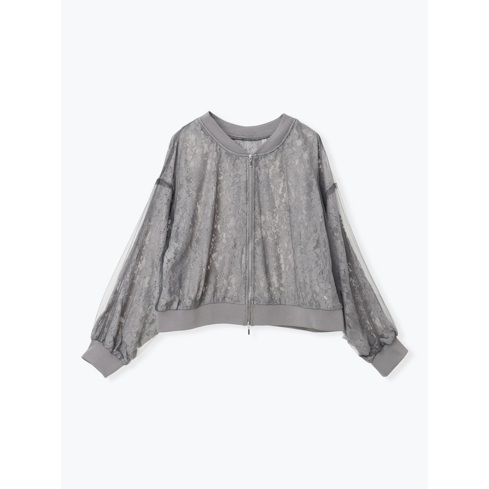 レース×チュールブルゾン