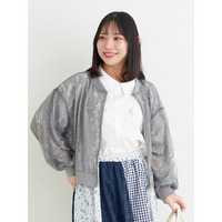レース×チュールブルゾン