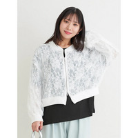 レース×チュールブルゾン