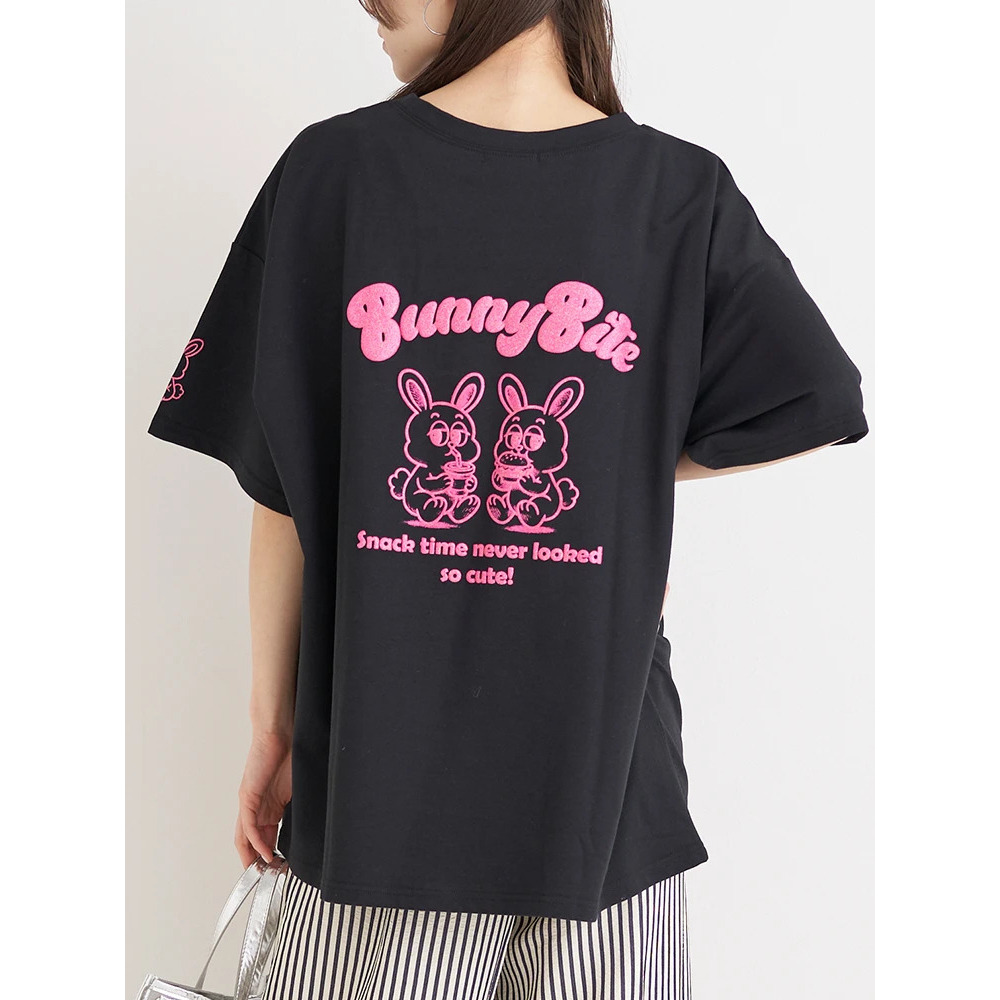 ウサギラメ発泡プリントTシャツ