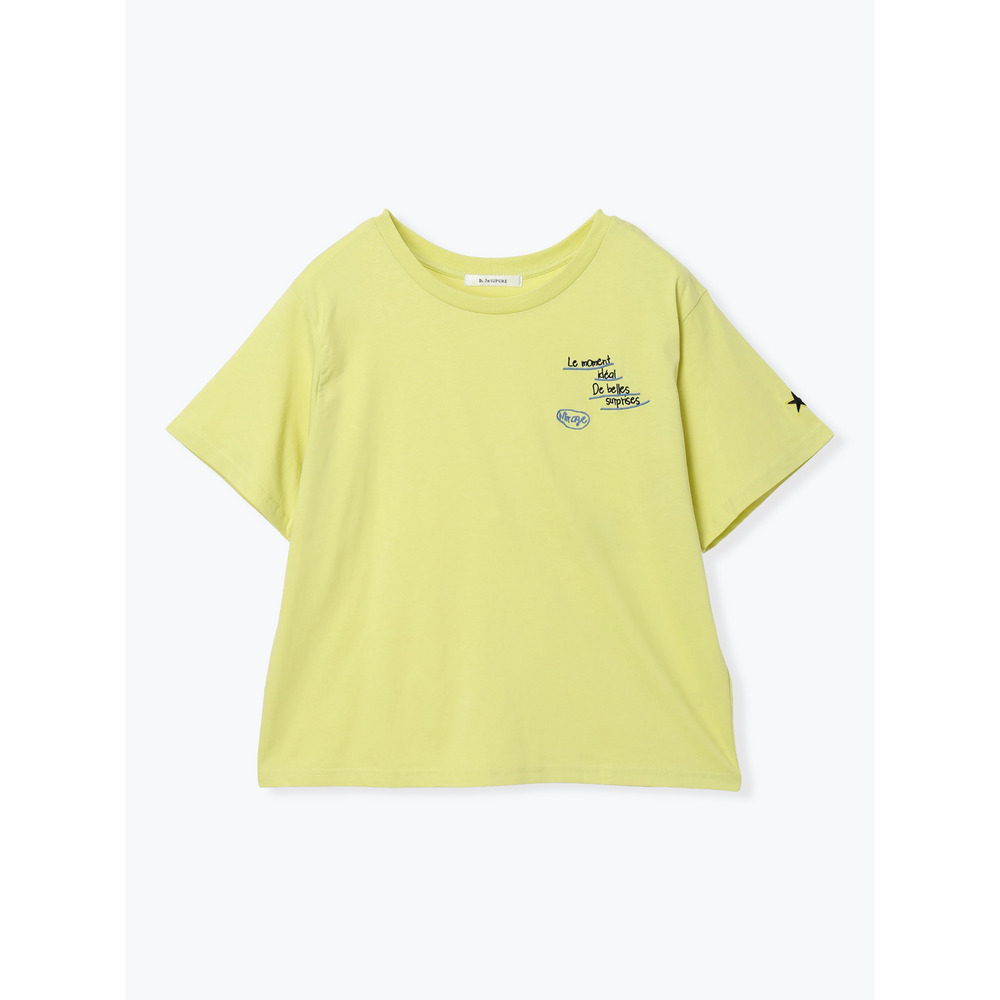 【接触冷感】ランダムロゴ刺繍Tシャツ