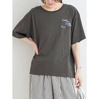 【接触冷感】ランダムロゴ刺繍Tシャツ