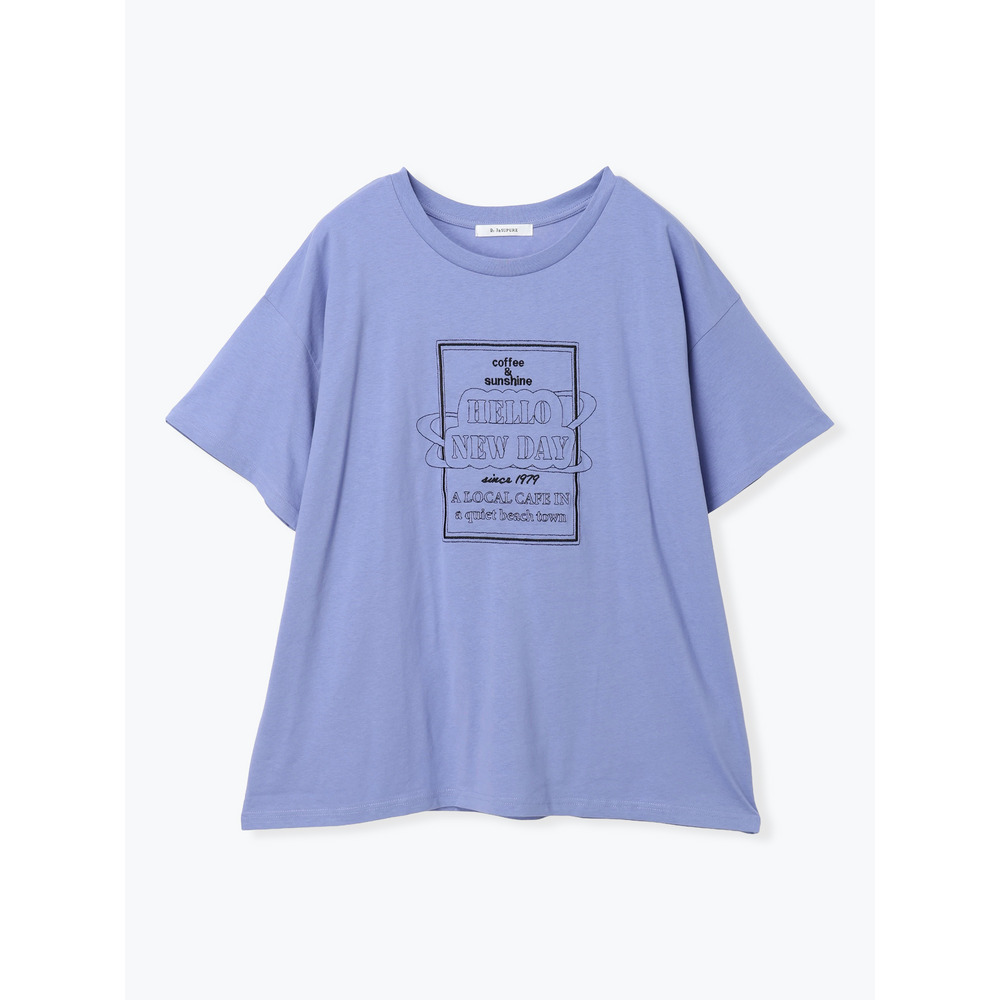 【接触冷感】モチーフ刺繍Tシャツ