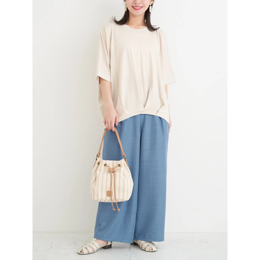 【接触冷感】袖異素材切り替え裾タックプルオーバー14