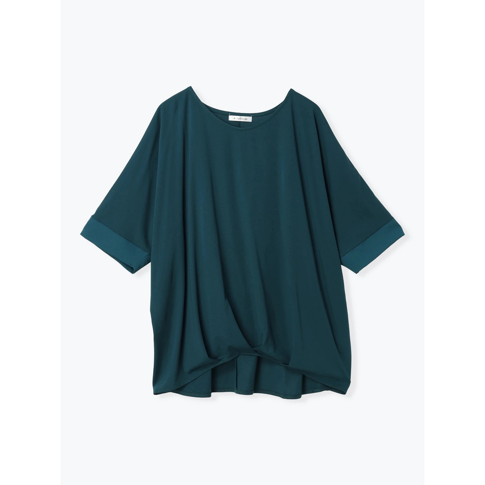 【接触冷感】袖異素材切り替え裾タックプルオーバー30