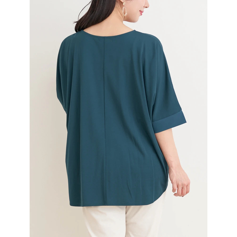 【接触冷感】袖異素材切り替え裾タックプルオーバー4