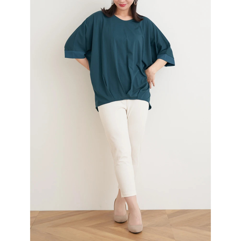 【接触冷感】袖異素材切り替え裾タックプルオーバー6