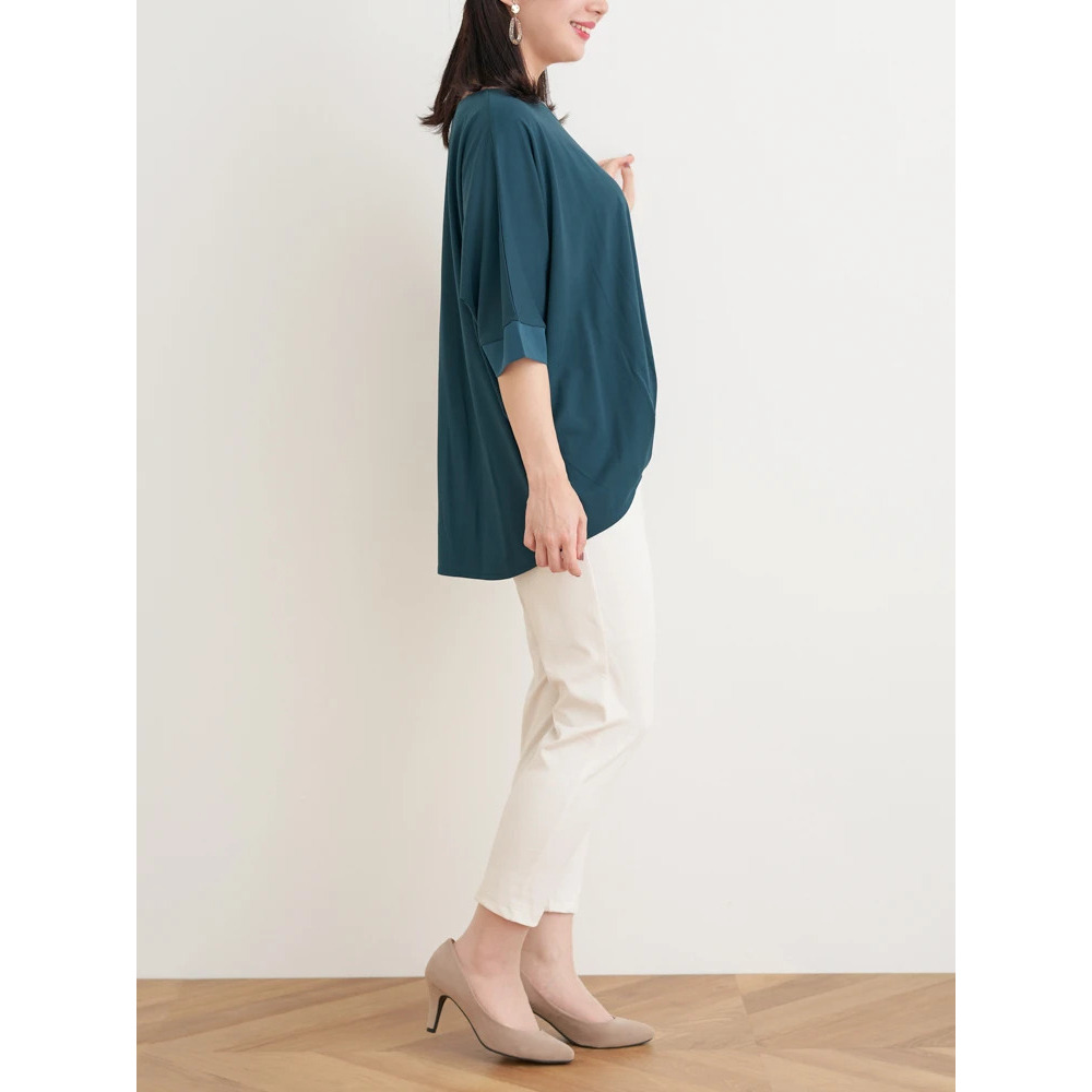 【接触冷感】袖異素材切り替え裾タックプルオーバー8