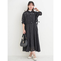 [SET]花柄ジャガードシャツ×キャミワンピース