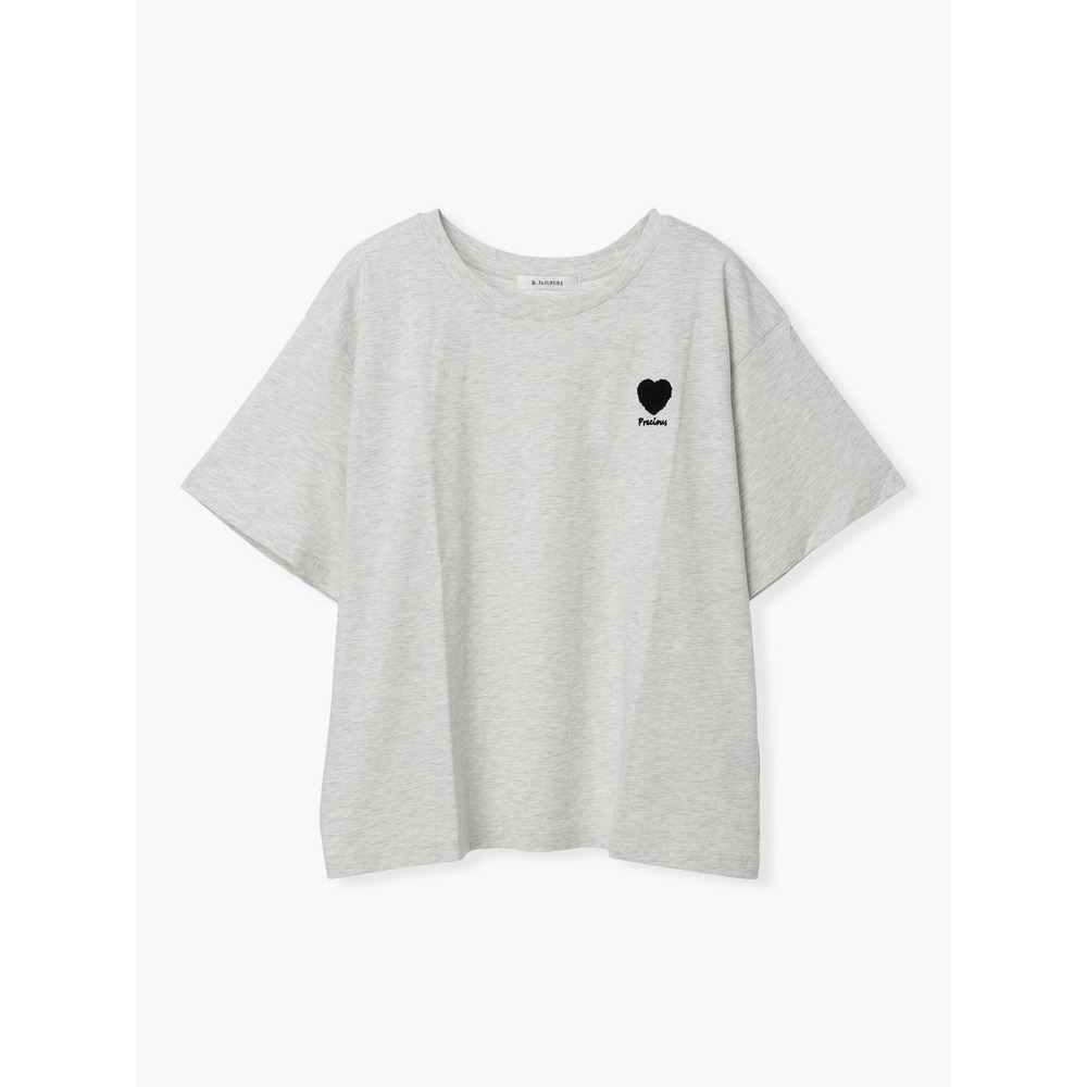 【接触冷感】ハート×ロゴ刺繍Tシャツ1