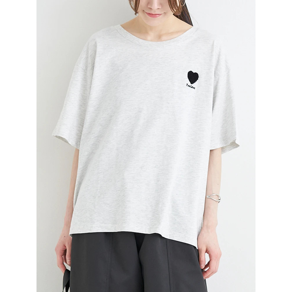 【接触冷感】ハート×ロゴ刺繍Tシャツ11