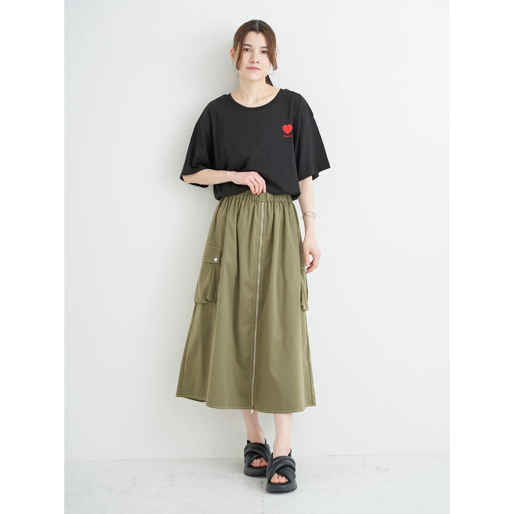 【接触冷感】ハート×ロゴ刺繍Tシャツ19