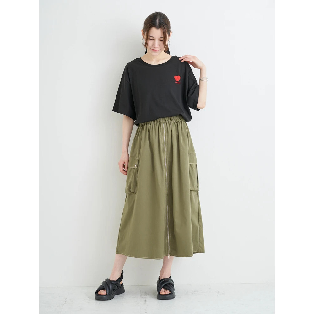 【接触冷感】ハート×ロゴ刺繍Tシャツ20