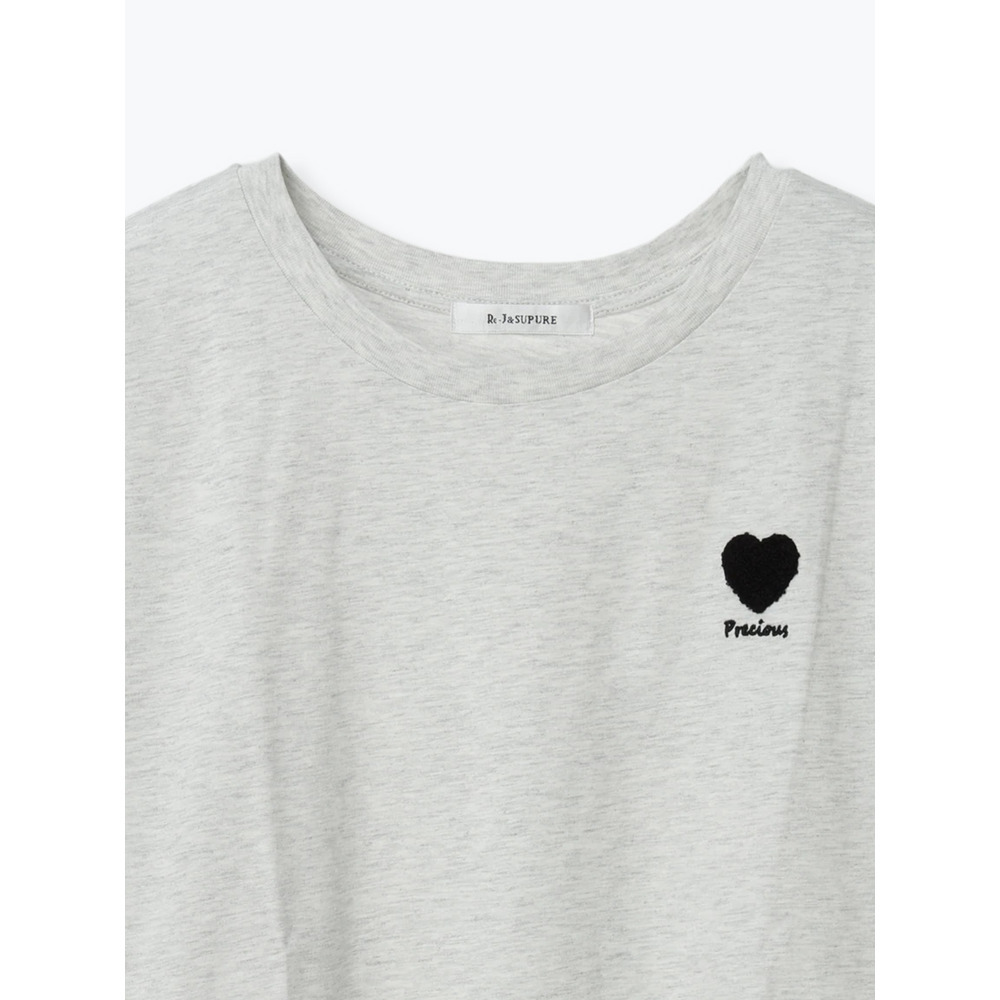 【接触冷感】ハート×ロゴ刺繍Tシャツ3