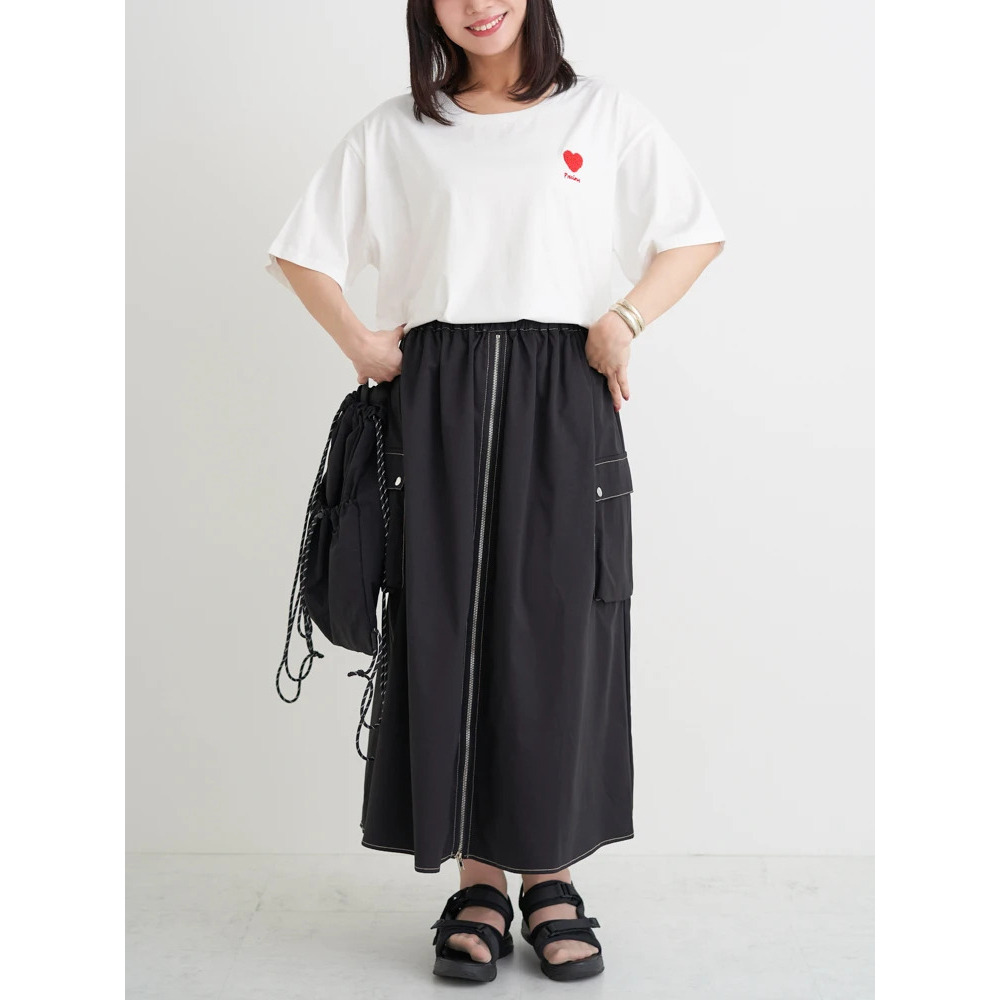 【接触冷感】ハート×ロゴ刺繍Tシャツ8