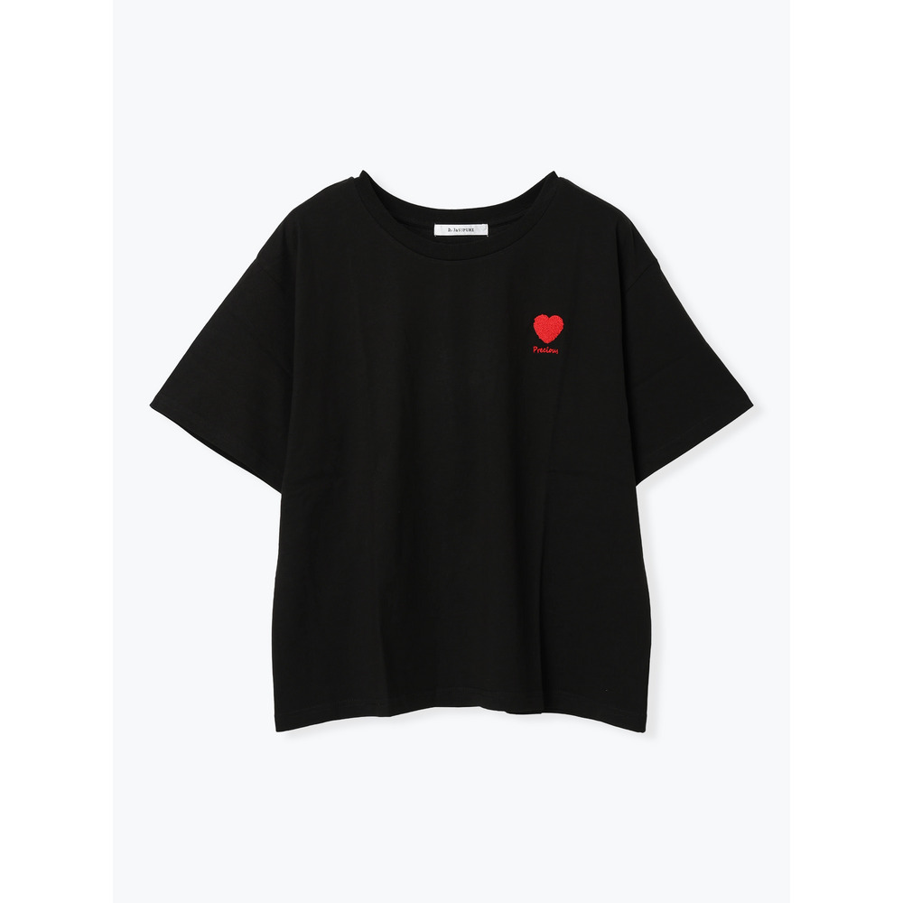 【接触冷感】ハート×ロゴ刺繍Tシャツ1