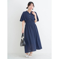 花柄プリントピンタックワンピース