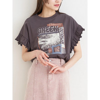 袖フリルバンドTシャツ